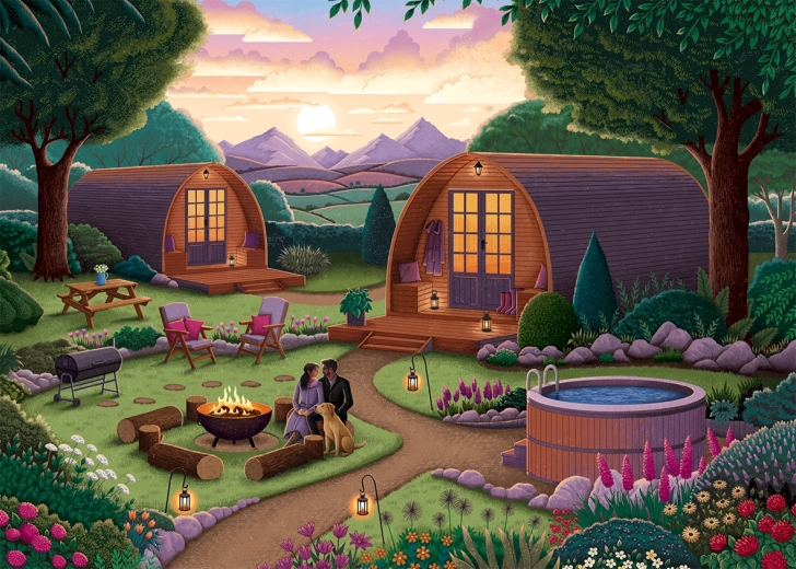 Falcon puzzle Stylish Camping 1000 pieces