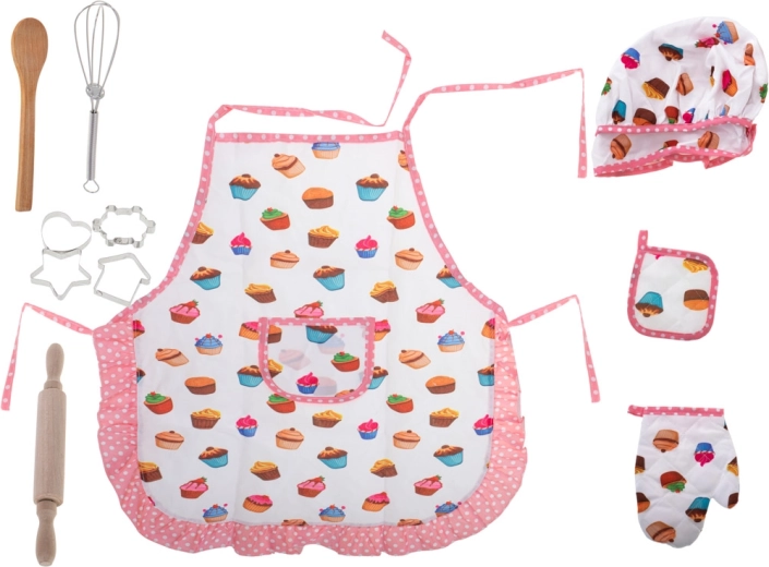 Children's Kitchen Set with Hat, Apron, and Utensils