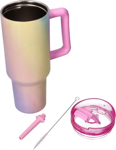 Comfortable drinking with lid and straw