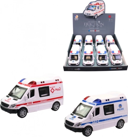 Auto ambulance avec lumière et son, 14 cm