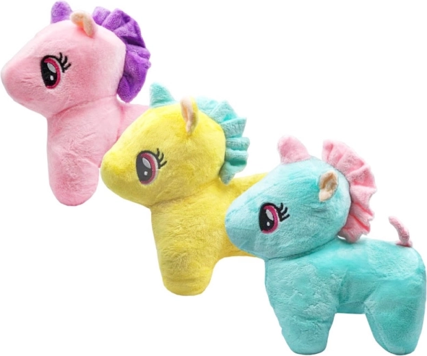 Plush horse with embroidered eyes 17 cm
