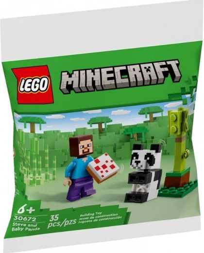 Minecraft Building Set: Steve and Little Panda