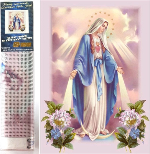 Diamantschilderen Maagd Maria 30 × 40 cm