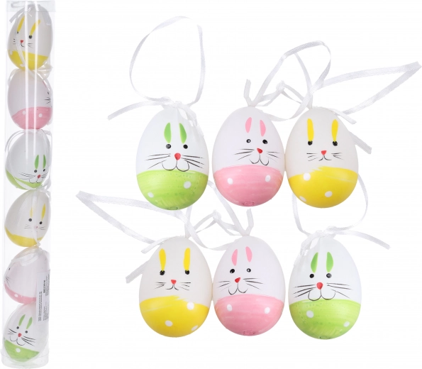 Dekorative bunte Plastikeier 6 cm