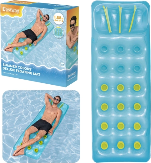Inflatable floating mattress Bestway Summer Colors Deluxe (blue)