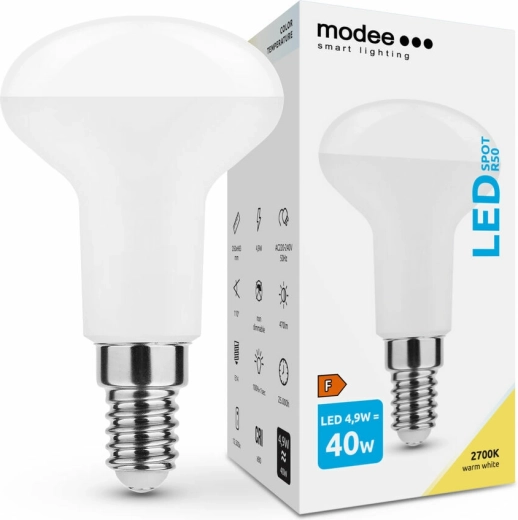 Ampoule LED Modee Smart Lighting E14 4,9 W blanc chaud R50