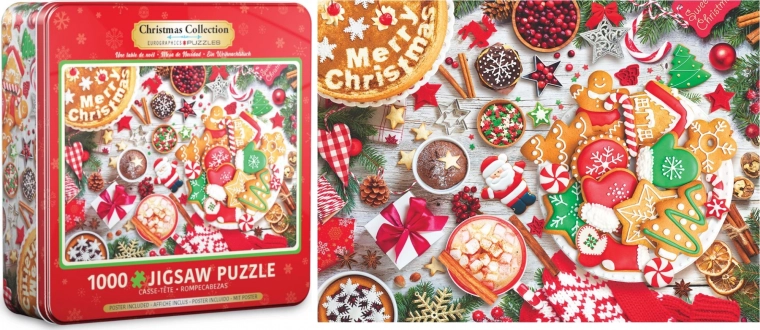 Eurographics puzzel Kersttafel 1000 stukjes in blik