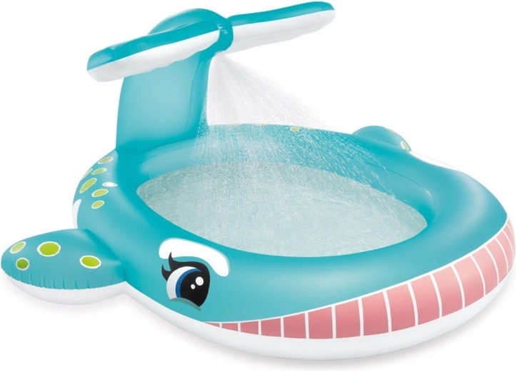 Inflatable kids' whale pool with sprinkler INTEX