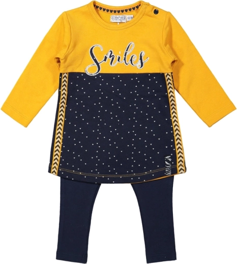 Ensemble Dirkje robe et legging pour fille jaune taille 56