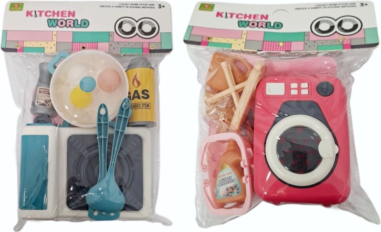 Kinderhuishoudset met keukentje of wasmachine