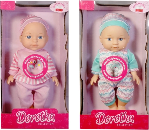 Pratende en zingende pop Dorotka met mutsje