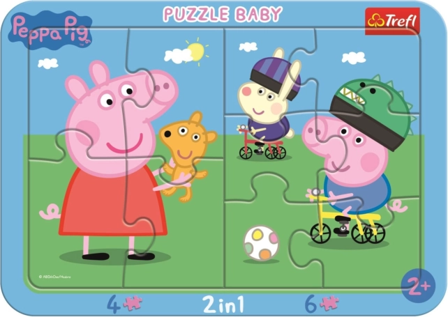 TREFL Baby Puzzle Happy Piglet Peppa 2 in 1, 10 Pieces