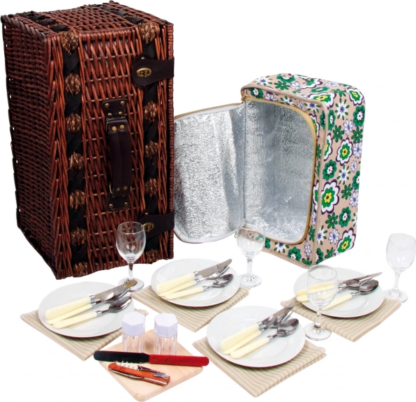 Véritable panier de pique-nique pour 4 personnes Deluxe