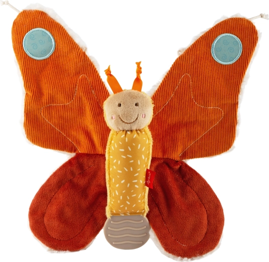 Plush butterfly comforter 28 cm with crinkle foil and teether – Sigikid