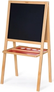 Tableau en bois recto-verso pour craies et feutres, avec surface magnétique
