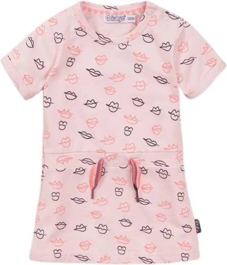 Dirkje children’s dress in light pink with print