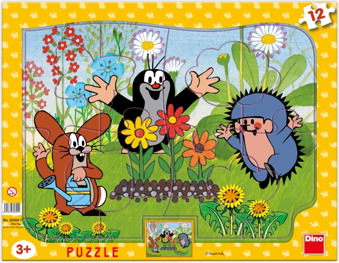 Dino paper puzzle Little Mole Gardener 12 pieces