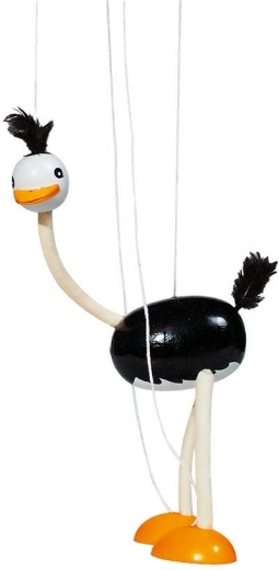 Houten marionet Struisvogel