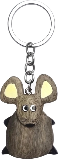 Wooden Mouse Keychain Large