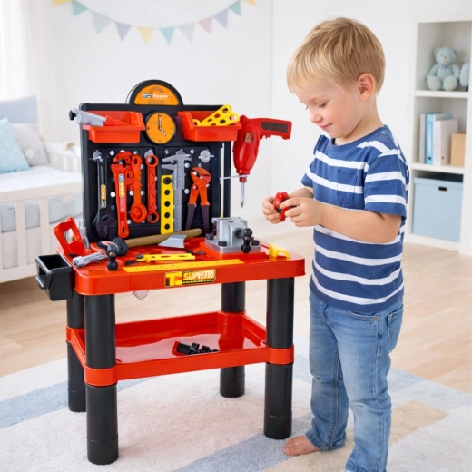 Stabiel werkblad met bankschroef en maatverdeling