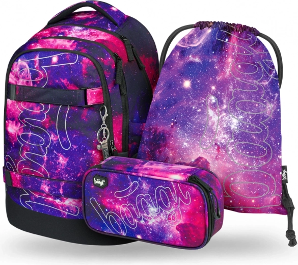 Set scolaire Baagl Galaxy : sac à dos, trousse, sac