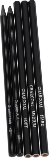 Brede selectie potloden en houtskool