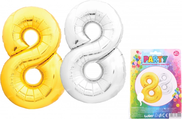 Aufblasbarer Folienballon Zahl 8, 40 cm