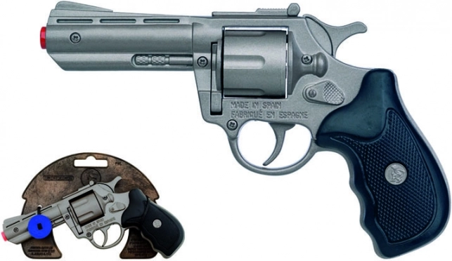 Revolver de police en métal argenté 8 coups