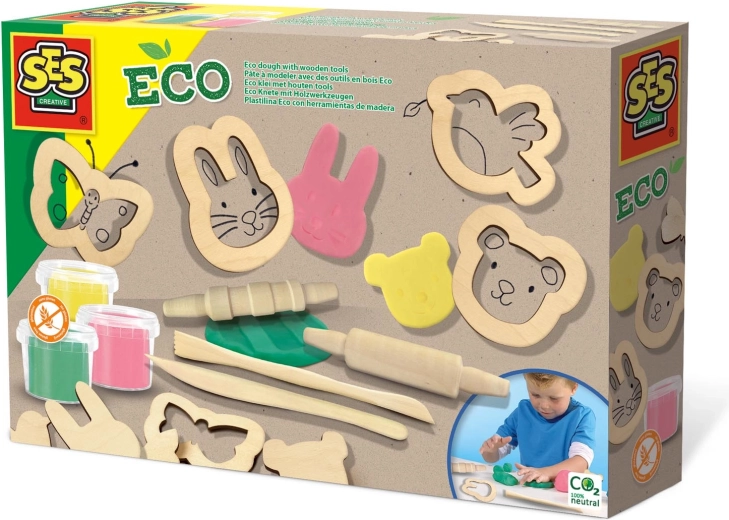 Pâte à modeler ECO avec accessoires en bois