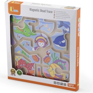 wooden magnetic maze with beads – ocean world