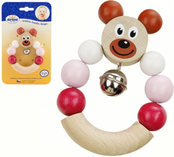 Detoa hochet ours rose