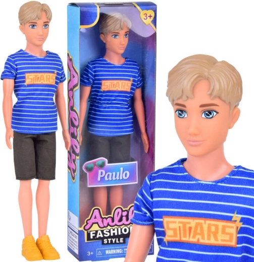 Anlily doll Paulo in a striped T-shirt and shorts