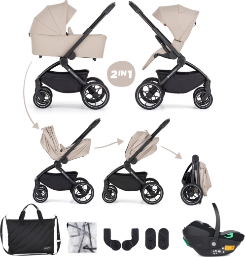 Petite&Mars poussette combinée Scout 3-en-1 Anthracite Moon avec siège-auto Core Pro i-Size