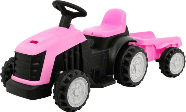 Kindertraptractor met aanhanger – Roze