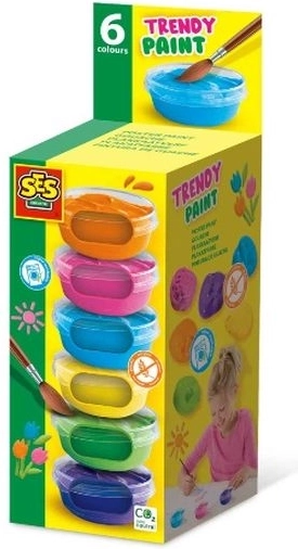 SES Creative plakkaatverf – modieuze kleuren 6 × 45 ml