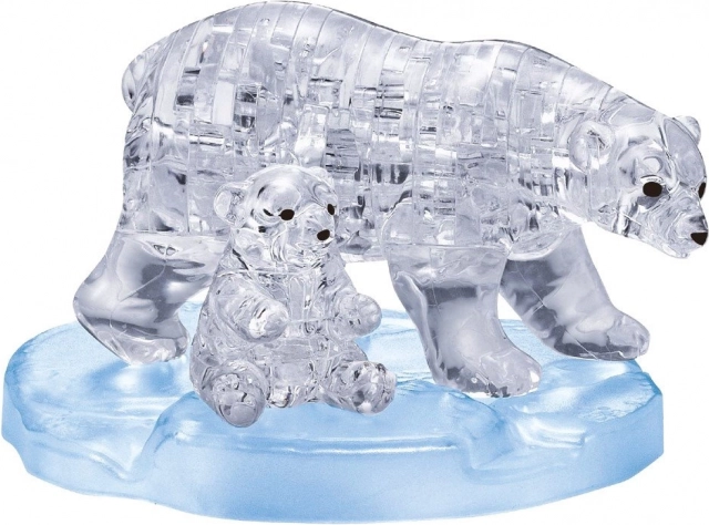 Puzzle 3D en cristal ourse polaire avec son petit – 40 pièces