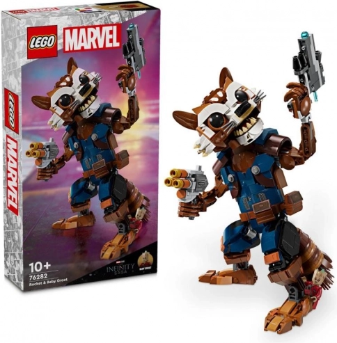 Lego Marvel Rocket en Baby Groot – beweegbaar figuur 22 cm