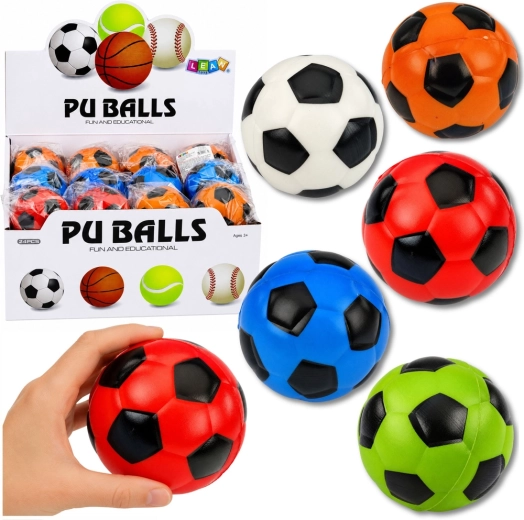 Foam ball for throwing and catching in a soccer design, 6 cm