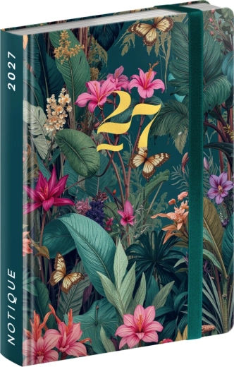 Notique weekagenda voor in de handtas tropische jungle 2027 (9,8 × 14,5 cm)