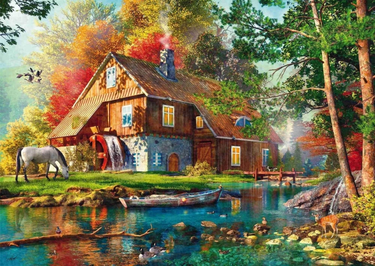 Puzzle Moulin à eau en automne 1000 pièces SCHMIDT