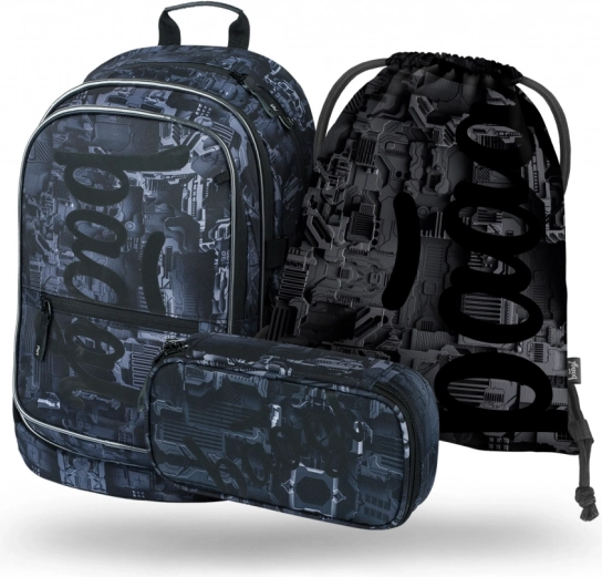 School Set BAAGL Core Technic: Backpack, Pencil Case, Shoe Bag