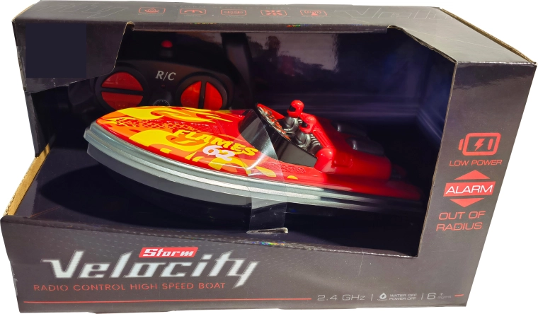 R/C speedboot Velocity Storm 1:16 2,4 GHz rode vlam