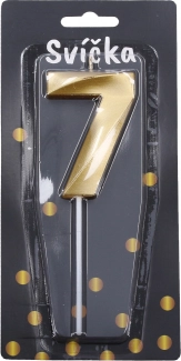 Bougie de fête numéro 7 doré