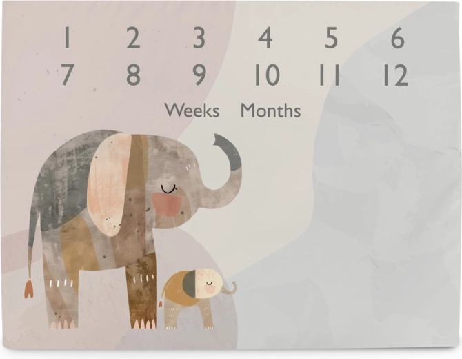 Ceba Baby milestone photo mat basic elephant family 92 × 72 cm