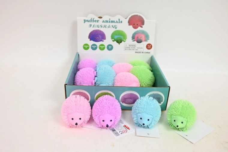 Jouet anti-stress à presser Hérisson lumineux (12 pcs par boîte)