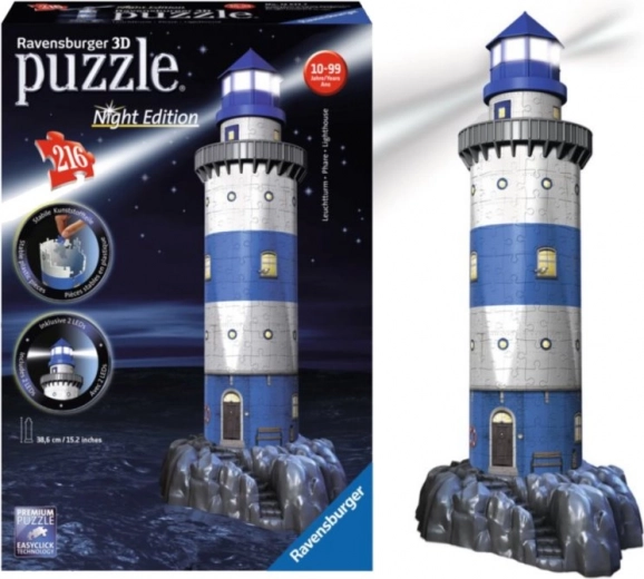 Ravensburger puzzle 3D lumineux phare édition nocturne 216 pièces