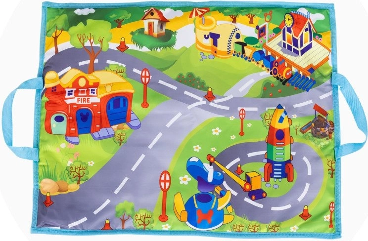 Play mat with a road map