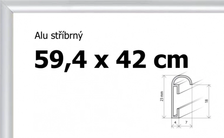 Cadre en aluminium pour puzzles et affiches A2 59,4 × 42 cm – argenté