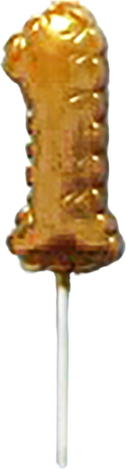 Cake candle number 1 gold pick 6 cm