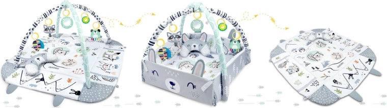 3-in-1: open speelmat, babynestje en speelhoek
